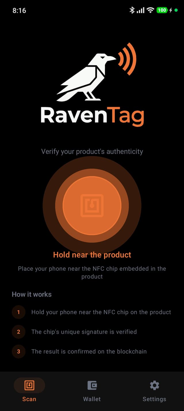 RavenTag Verify screenshot 1