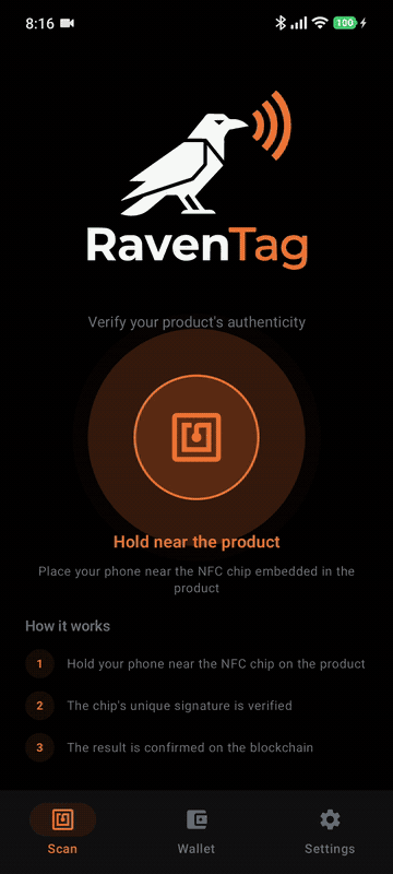 RavenTag verification demo
